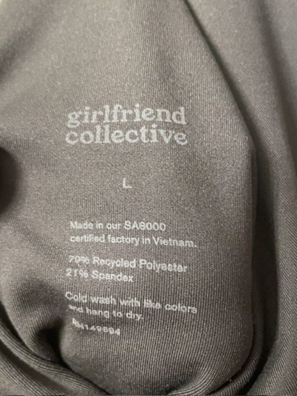 Girlfriend Collective Activewear Onesie Romper Unitard Gray Size Large - Picture 7 of 9